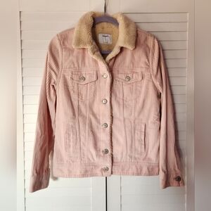 Women's Pink Corduroy Jacket with Sherpa Lined